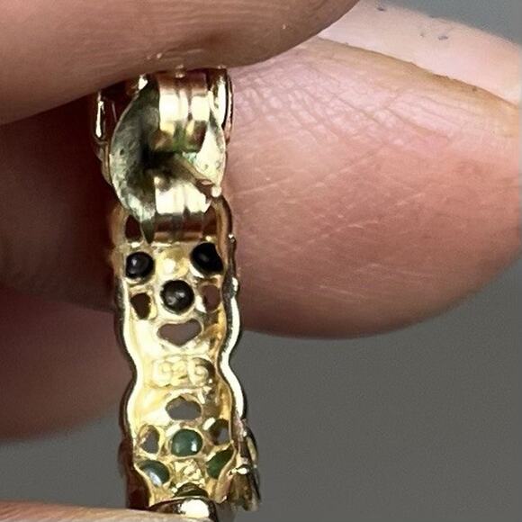 Gold Vermeil 925 Sterling Silver Sapphire Hoop Earrings Huggie Small Hoops - Picture 8 of 16